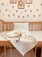 Müslin Bebek Nevresim Takımı Ekru 100x150