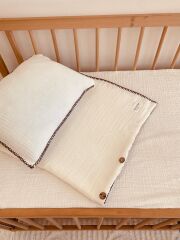 Müslin Bebek Nevresim Takımı Ekru 100x150