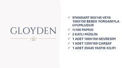 Müslin Bebek Nevresim Takımı Ekru 100x150