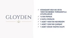Müslin Bebek Nevresim Takımı Ekru 100x150