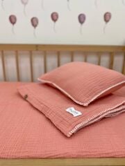 Müslin Bebek Nevresim Takımı Pembe 100x150
