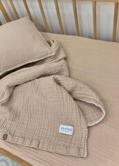 Müslin Bebek Nevresim Takımı Bej 100x150