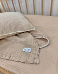 Müslin Bebek Nevresim Takımı Bej 100x150