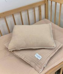 Müslin Bebek Nevresim Takımı Bej 100x150