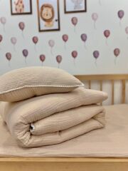 Müslin Bebek Nevresim Takımı Bej 100x150