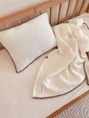 Park Yatak Müslin Bebek Nevresim Takımı Ekru 70x110