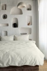 %100 PAMUKLU ÇİFT KİŞİLİK NEVRESİM TAKIMI KREM RENKLİ