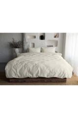 %100 PAMUKLU ÇİFT KİŞİLİK NEVRESİM TAKIMI KREM RENKLİ