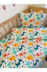 Park Yatak Bebek Müslin Nevresim Takımı Dinazor 70x110