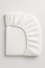 Müslin Lastikli Çarşaf – Ekru | %100 Doğal Pamuk