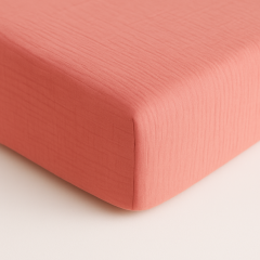 Müslin Lastikli Çarşaf – Pembe | %100 Doğal Pamuk