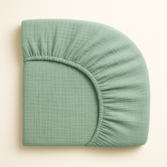 Müslin Lastikli Çarşaf – Yeşil | %100 Doğal Pamuk